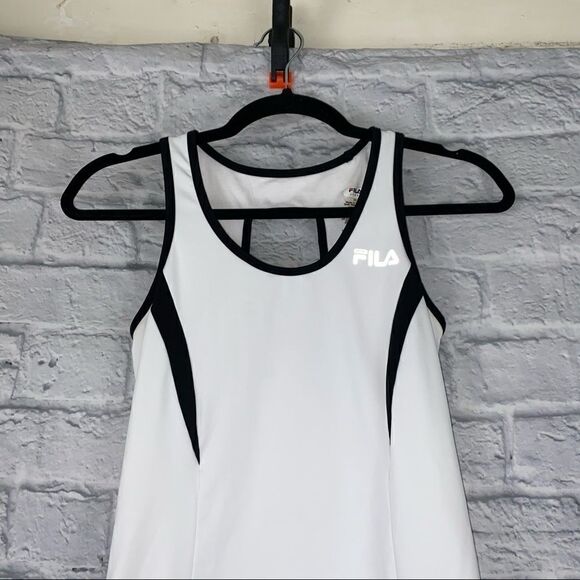 Fila dri fit tank w/pocket white & black sz XS - Picture 3 of 8
